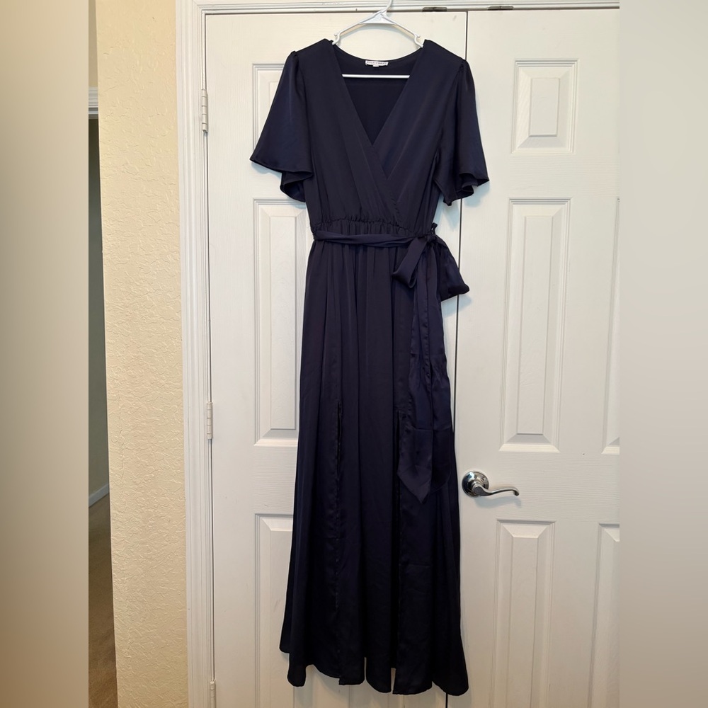 Used navy blue Baltic born formal dress. Size XL